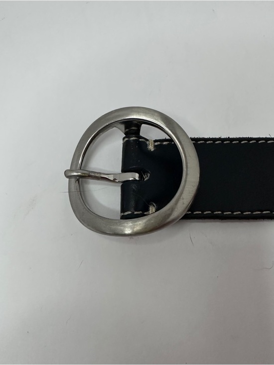 Cole Haan Black Leather Belt, Solid Brass Buckle, Made in Italy, Blokecore - Picture 2 of 9